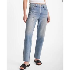 Express High Waisted Light Wash Stretch Staight Ankle Jeans Size 4L Casual